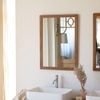 Solitaire Solid Wood Mirror In Honey Oak 100 x 100 cm