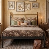 Iver Metal Non Storage Queen Bed in Satin Black Finish