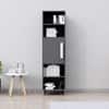 Hexa Engineered Wood Bookshelf Multipurpose Storage Rack in Slate Grey Colour