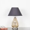 DECADE Smoke Luster Glass and Metal Table Lamp With Black Cotton Shade