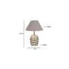 Grey cotton with White Brushed Wood Table Lamp