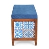 Harper Trunk in Blue Mosaic Tile Print