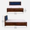 Melba Solid Sheesham Wood  King Size Hydrolic Storage Upholstered  Bed In Provincial Teak Finish