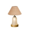 Devansh Conical Beige Jute Shade Lamp With Wood & Mosaic Glass Base For Decoration/Office/Home/Gifting/Study For Decoration/Office/Home/Gifting/Study -(10X10X14.5) Inches -A