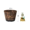 VegTrug Wooden Barrel Planters 55cm Burnt Oak