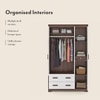 Miller 3 Door 2 Drawers Wardrobe With Mirror and Lock in Two Tone Finish