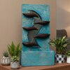 Blue Brown Contemporary Leaf Indoor Water Fountain