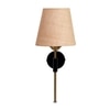 Devansh Metal Electric Wall Light in Black Colour with Beige Shade Count of 1 Light