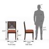 Mirasa Solid Wood Dining Chair Set Of 2 In Mango Walnut Finish With Lava Fabric Colour