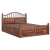 Syan Solid Wood King  Size Upholstered Bed With Hydraulic Storage (Honey Oak Finish)