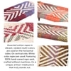 Riaza Sheesham Wood Vintage Set of 2 Stools in Multicolour Chindi & White Rope Canning