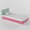 Color Play Engineered Wood Drawer Storage Bed in Coral Colour