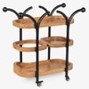 Andaman Jolly Solid Wood Service Trolley in Black Colour