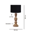 Devansh Black Cotton Table Lamp With  Wood Natural Base (7X17.5 Inches)-3