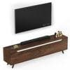 Blesky Engineering Wood Floor Standing Tv Entertainment Unit In Brown Maple Finish