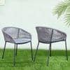 Coral Outdoor Accent Patio Weaving Chair Set of 2 Gun Metal in Grey