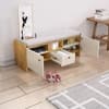 Hexa Red Engineered Wood Shoe Rack in Giant Wood and Frosty White Colour