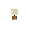 Daenerys White Jute table lamp with Natural Wood Base