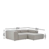 Elegantedge Wood Left Aligned 2-Seater With Upholstery Non Storage Sofa In Grey Colour