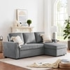 Solace Solid Wood Sofa cum Bed in grey