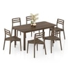 Dane Solid Wood 6 Seater Dining Table In Danish Walnut Finish