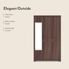 Hilton 3 Door 1 Drawer Wardrobe With Mirror and Lock in Chestnut Acacia Finish