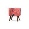 Seren Solid Wood  Ottomon in  Red Colour