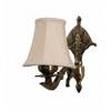 Devansh Metal Electric Wall Light in Gold Colour with off-white Shade Count of 1 Light