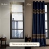 Stoa Paris Satin Curtain for Door, 70% Blackout Curtains, Set of 2, Versailles - Celestial Blue with Back Lining
