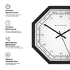 Octagon Wooden Wall Clock with Worded Hour Dial