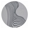 Handmade Round Wool Silk Rug Modern Wave Grey 5 Feet Carpet