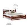 Turner Solid Wood Queen  Size Bed Without Storage (Dark Oak Finish)