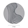 Handmade Round Wool Silk Rug Modern Wave Grey 8 Feet Carpet