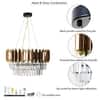 PHANTOM 9 Light Brass Finish Metal and Crystal Chandelier