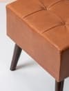 Axel Faux Leather Tufted Wooden Stool for sitting