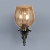 Devansh Metal Electric Wall Light in Antique gold Colour with Lavender Shade Count of 1 Light