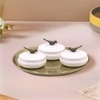 Metalsmith Metal Serveware Box Set of 4 with Tray White Finish