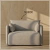 Cozychic Wood 1 Seater With Upholstery Non Storage Sofa In Grey Colour