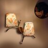 Devansh Metal Electric Wall Light in Gold Colour with Multi Shade Count of 2 Lights