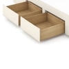Holmebrook Engineered Wood Queen Size Drawer Storage Upholstered Bed in Ivory Leatherette Colour