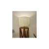 Spectre Wooden Floor Lamp with Brown Base and Jute Fabric Lampshade