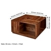 Milan Sheesham Wood Accent Square Coffee Table In Natural Teak Finish
