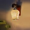 Devansh Solid Wood Electric Wall Light in Brown Colour with Multi Shade Count of 1 Light