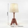 Troika Wooden Table Lamp with Brown Base and Premium White Fabric Lampshade