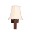 Devansh Wood Wall Mounted Lamp With Off-White Cotton Shade