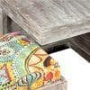 Blane Sheesham Wood Country Side Coffee Table Set With 4 Stools In Antique Multi-Colour Finish