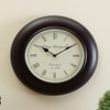 Wooden Black Matt Finish Round Wall Clock By Craft Tree/ Brown Clock