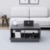 Hexa Engineered Wood Coffee Table With Storage And Open Rack In Slate Grey