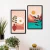 The Castle Decor Boho Abstract Botanical Wall Art Set of 2 Design 1 11x17 Inch