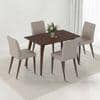 Lawson 4 Seater Dining Table (Finish : walnut) with set of 4 Persica Dining chairs